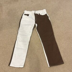 Abercrombie white and brown jeans